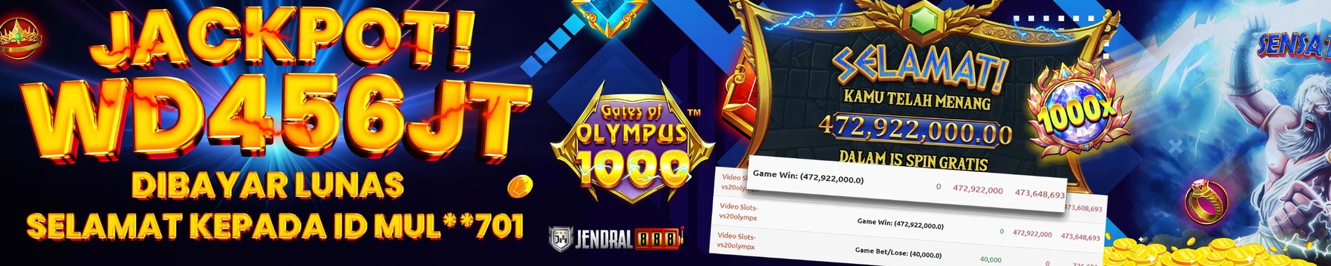jackpot wede pembayaran lunas di JENDRAL888